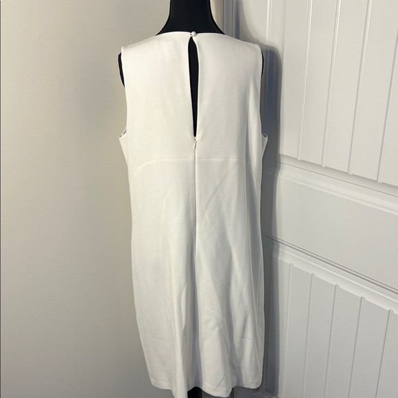 White House Black Market White Dress with Embellished Neckline - Picture 7 of 9